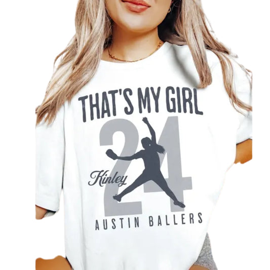 That's My Girl Custom Softball Mom Dad T Shirts, Custom Matching Softball Family Shirts ET0572