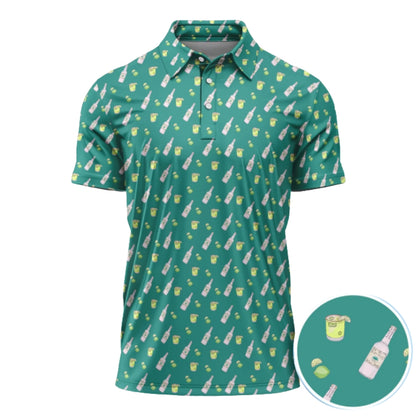 Tequila Lime Golf Polo Shirt Mens, Cocktail Tequila Golf Shirts GZ0208