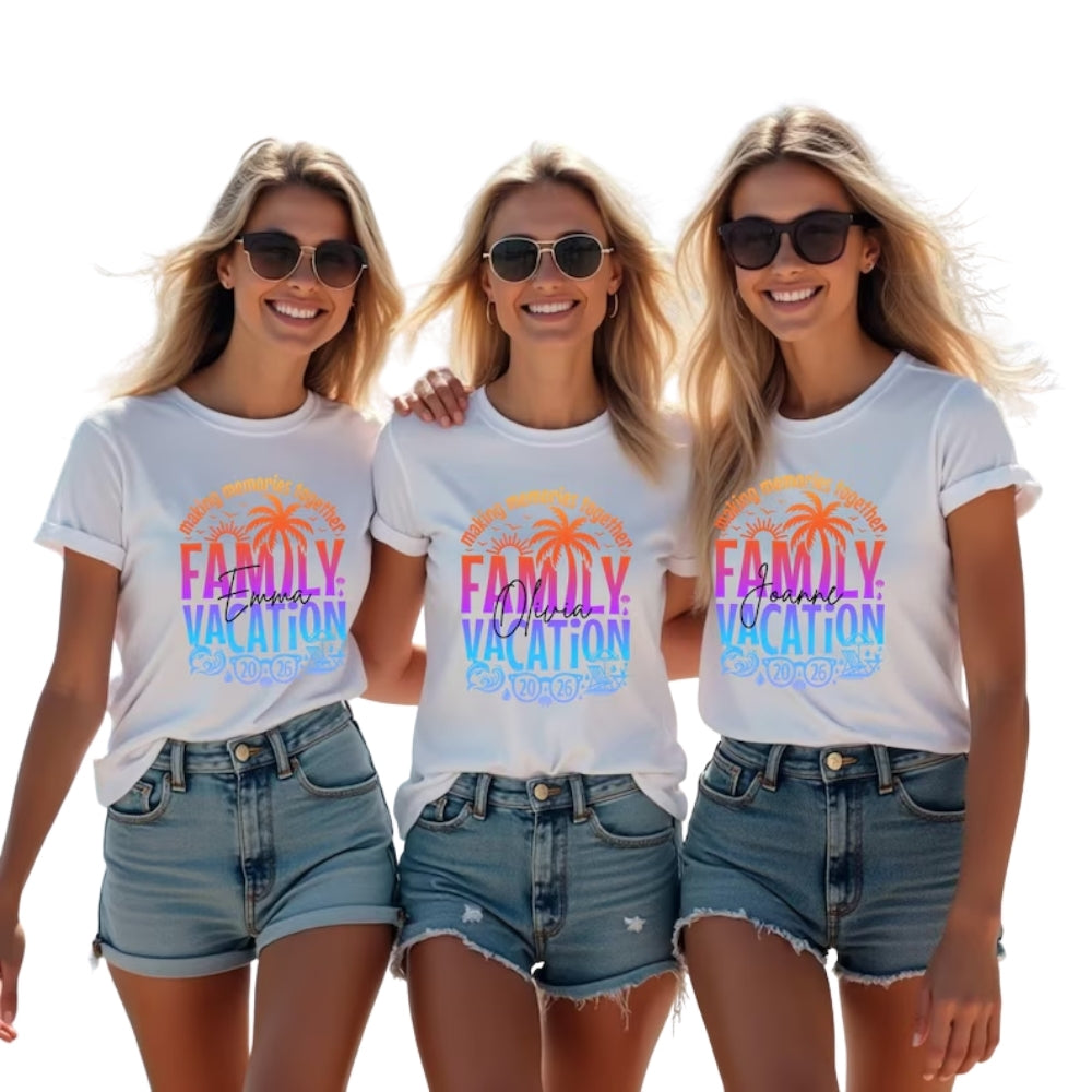 Making Memories Together Family Vacation Custom Matching Family T Shirts, Personalized Family Vacation Shirts ET0145