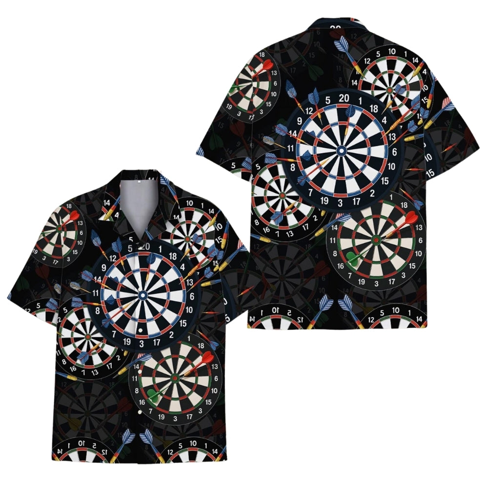 Dartboards Darts Black Hawaiian Shirts For Mens, Darts Hawaiian Shirts HE0083