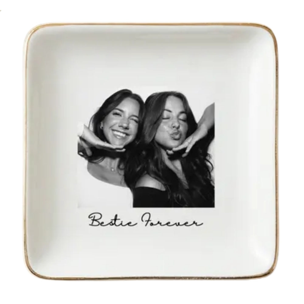 Custom Photo Bridesmaid Ring Dish For Bridal Shower, Personalized Bridal Shower Jewelry Dish WD0242