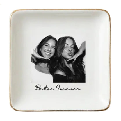 Custom Photo Bridesmaid Ring Dish For Bridal Shower, Personalized Bridal Shower Jewelry Dish WD0242