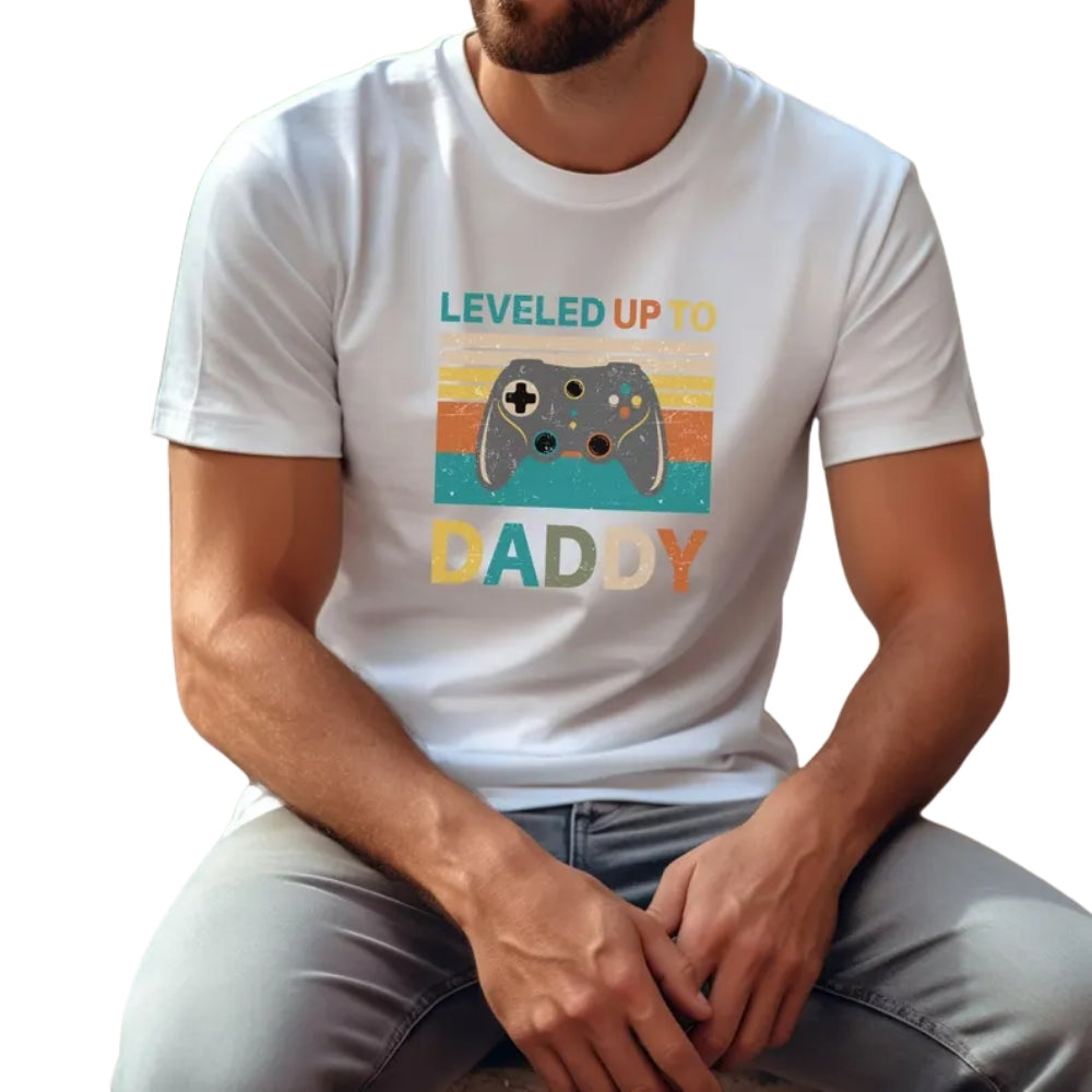 Leveled Up To Daddy Player 2 Has Entered To The Game Matching Dad Son Pregnancy Announcement T Shirt, Game Baby Reveal Matching For Dad Baby ET0974