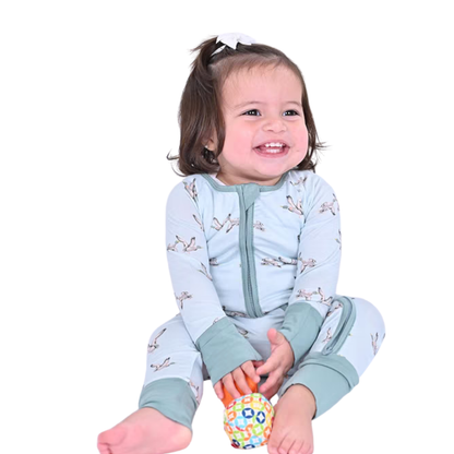 Mallard Duck Baby Convertible Zipper Romper, Duck Baby Convertible Romper BB0417