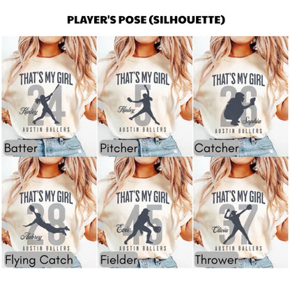 That's My Girl Custom Softball Mom Dad T Shirts, Custom Matching Softball Family Shirts ET0572
