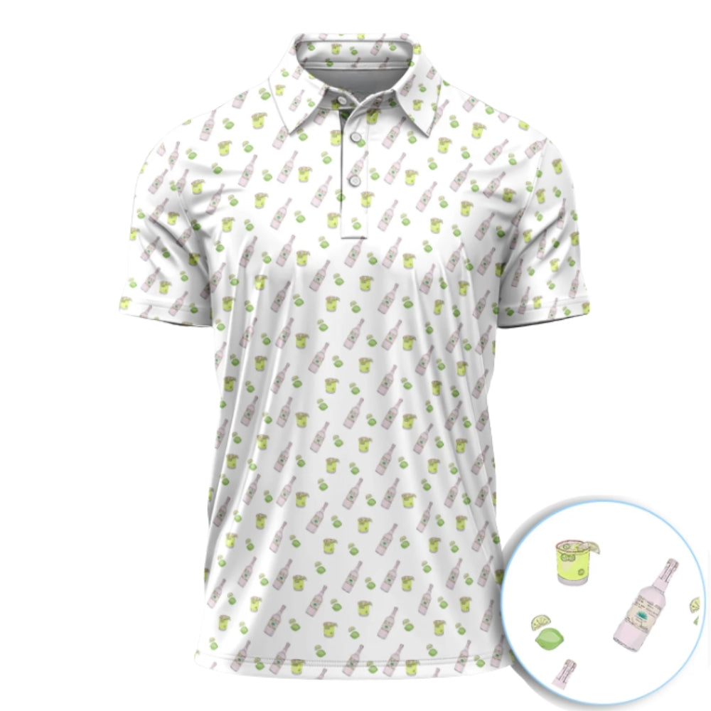 Tequila Lime Golf Polo Shirt Mens, Cocktail Tequila Golf Shirts GZ0208