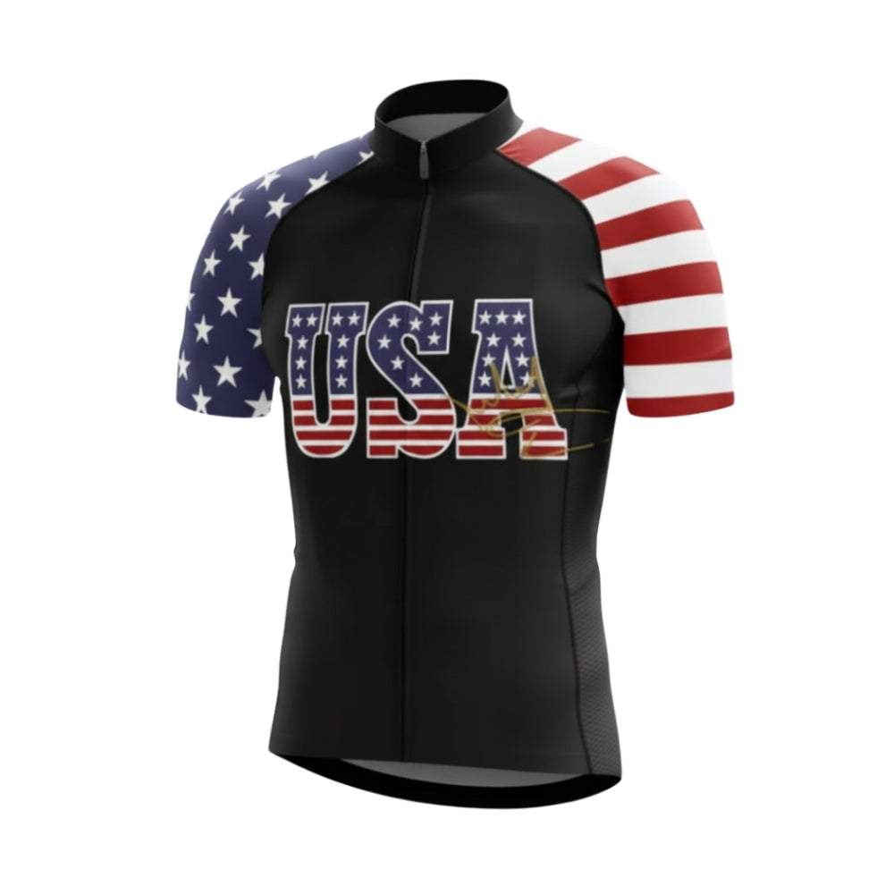 American Flag Short Sleeve Cycling Jersey For Men, Patriotic Cycling Jerseys CG0427