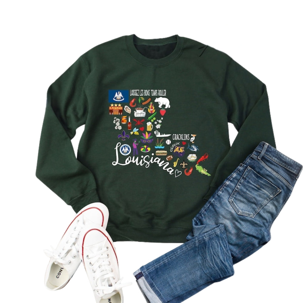 Louisiana Sweatshirt, State Pride Sweatshirt 2D0626