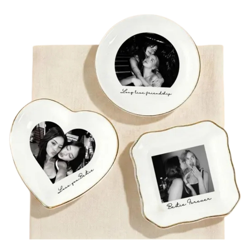Custom Photo Bridesmaid Ring Dish For Bridal Shower, Personalized Bridal Shower Jewelry Dish WD0242