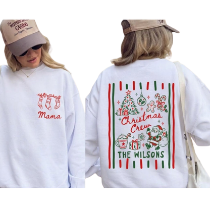 Christmas Crew Custom Family Name Matching Sweatshirt, Custom Christmas Sweashirt For Family ET1676