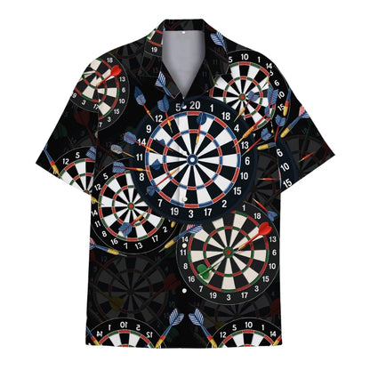 Dartboards Darts Black Hawaiian Shirts For Mens, Darts Hawaiian Shirts HE0083