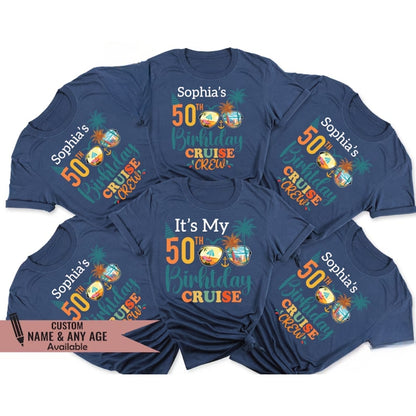 It's My 50th Birthday Cruise Custom Matching Family T Shirt, Custom Matching Family Cruise Shirts For 50th Birthday ET0289