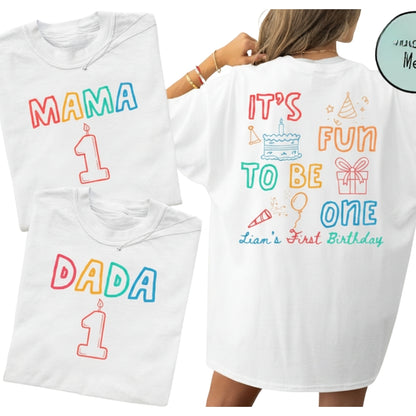 It's Fun To Be One Custom Matching First Birthday Family T-Shirts, Custom Family 1st Birthday Shirts ET0147