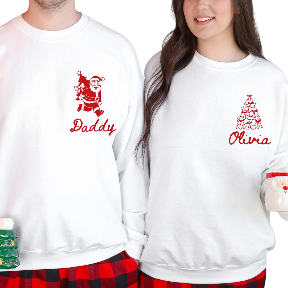 Christmas Crew Custom Family Name Matching Sweatshirt, Custom Christmas Sweashirt For Family ET1676