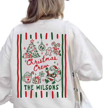 Christmas Crew Custom Family Name Matching Sweatshirt, Custom Christmas Sweashirt For Family ET1676