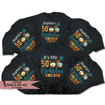 It's My 50th Birthday Cruise Custom Matching Family T Shirt, Custom Matching Family Cruise Shirts For 50th Birthday ET0289