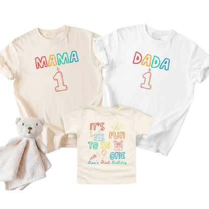 It's Fun To Be One Custom Matching First Birthday Family T-Shirts, Custom Family 1st Birthday Shirts ET0147