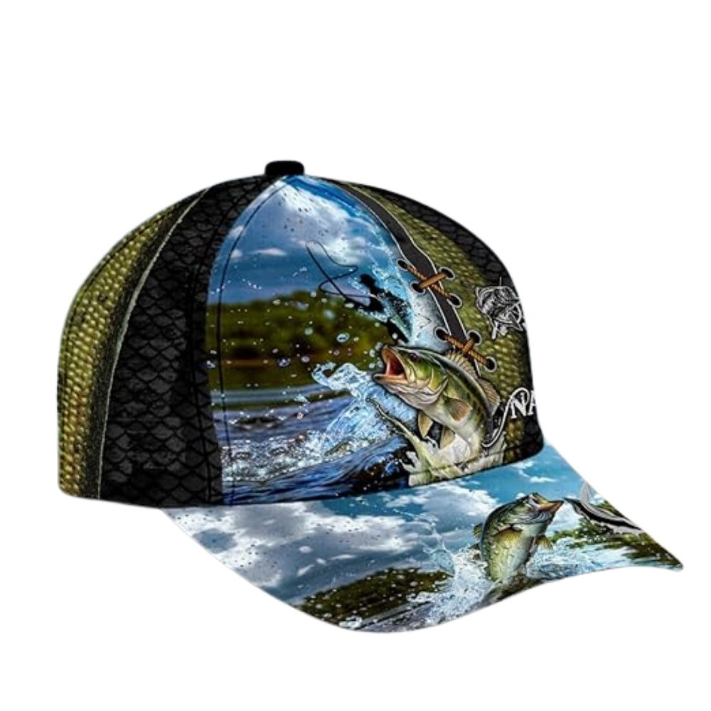 Custom Name Fishing Baseball Cap For Fisherman, Custom Fishing Caps Hats CP0255