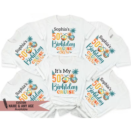 It's My 50th Birthday Cruise Custom Matching Family T Shirt, Custom Matching Family Cruise Shirts For 50th Birthday ET0289