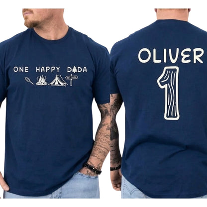 One Happy Camper Custom 1st Birthday Family Matching T Shirt, Custom Family Camping First Birthday Shirts ET0881