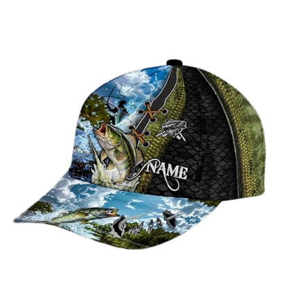 Custom Name Fishing Baseball Cap For Fisherman, Custom Fishing Caps Hats CP0255