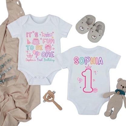 It's Fun To Be One Custom Birthday Girl Family Matching T Shirt, Custom Birthday Day Matching Shirt For Family ET1077