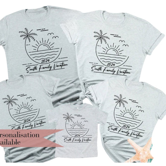 Custom Family Vacation T Shirts, Custom Matching Shirts For Family Vacations ET0148