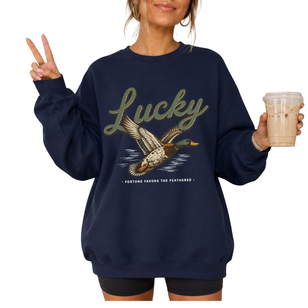 Lucky Mallard Duck Sweatshirt For Men Women, Duck Hunting Lover Sweatshirt 2D1174