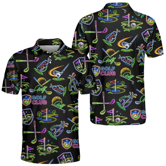 Neon Golf Club Polo Shirt For Men, Men's Club Golf Shirts GE0325
