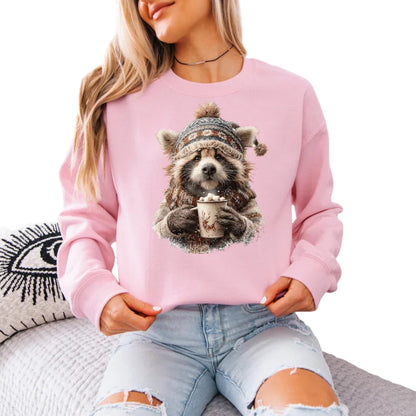 Winter Raccoon Sweatshirt For Women, Raccoon Sweatshirt 2D0627