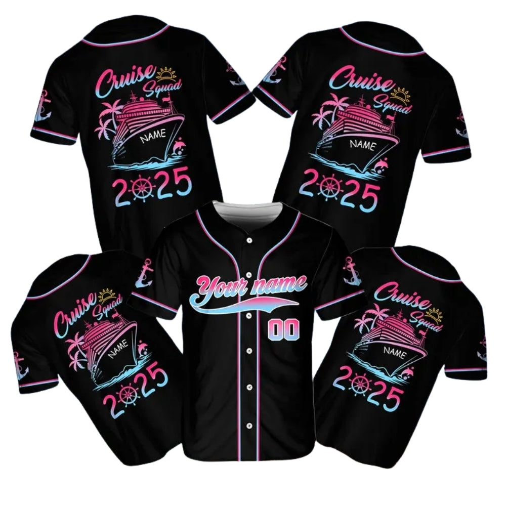 Custom Cruise Squad Matching Family Baseball Jersey, Personalized Family Cruise Trip Matching Baseball Shirts ET0712