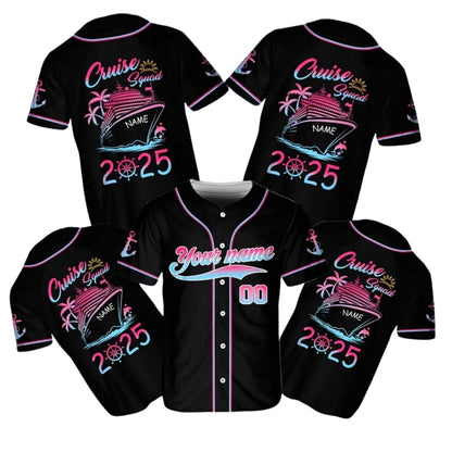 Custom Cruise Squad Matching Family Baseball Jersey, Personalized Family Cruise Trip Matching Baseball Shirts ET0712