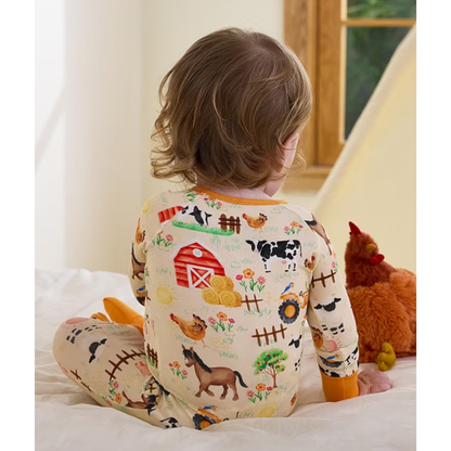 Farm Animal Baby Convertible Zippy Romper, Animal Farm Baby Romper Convertible BB0420