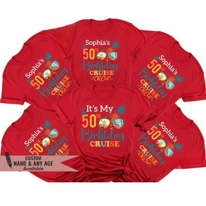 It's My 50th Birthday Cruise Custom Matching Family T Shirt, Custom Matching Family Cruise Shirts For 50th Birthday ET0289