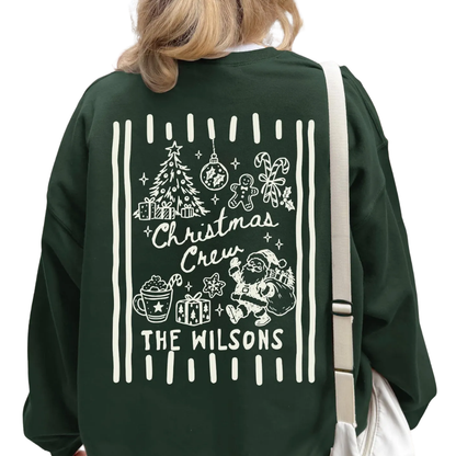 Christmas Crew Custom Family Name Matching Sweatshirt, Custom Christmas Sweashirt For Family ET1676