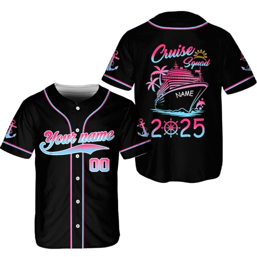 Custom Cruise Squad Matching Family Baseball Jersey, Personalized Family Cruise Trip Matching Baseball Shirts ET0712