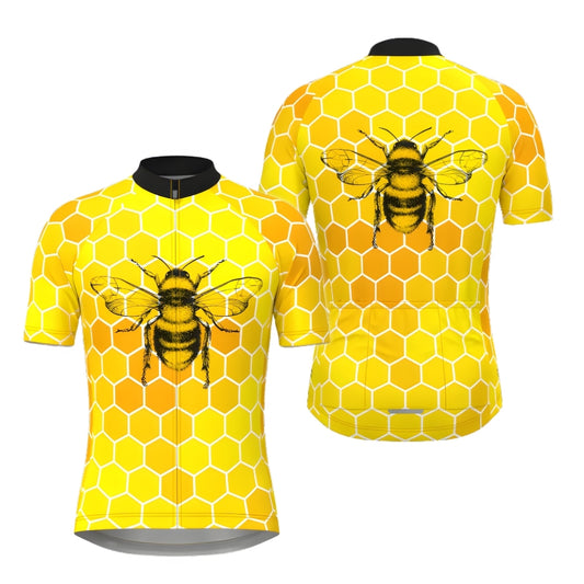 Bee Yellow Cycling Short Sleeve Jersey For Men, Men's Bee Cycling Jerseys CZ0073