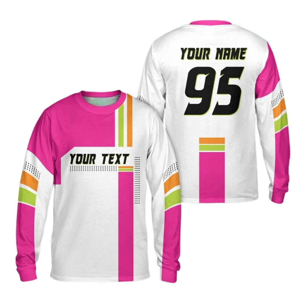 Custom Number And Name Motocross Jersey Long Sleeve For Men, Custom Dirt Bike Shirts ME0060