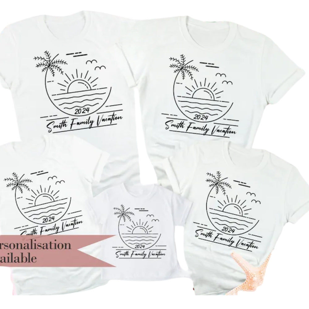 Custom Family Vacation T Shirts, Custom Matching Shirts For Family Vacations ET0148