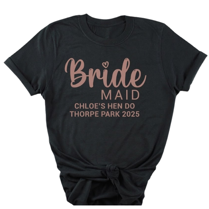 Team Bride Maid Of Honor Mother Of The Bride Matching T Shirts, Bridal Shower Party Matching Shirts ET1027