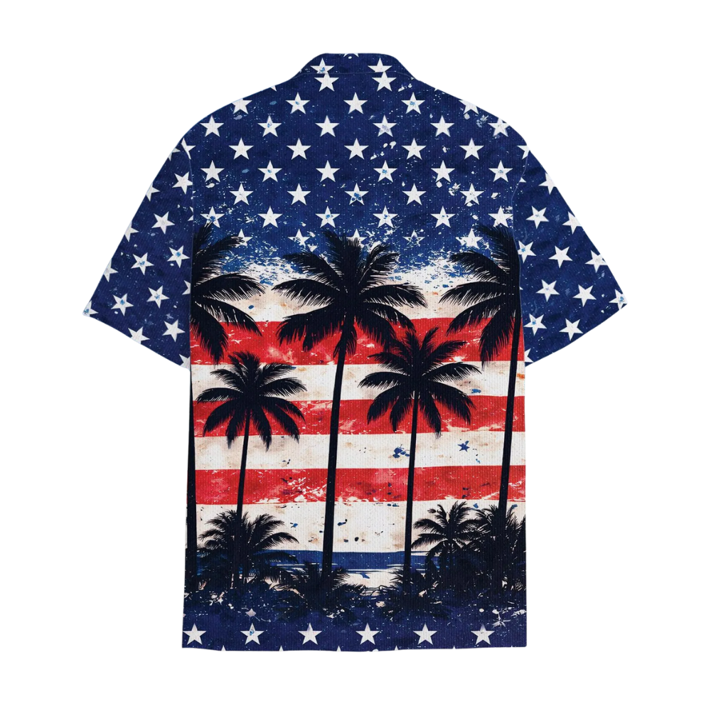 USA Flag Tropical Hawaiian Shirt For Men And Women, Patriotic Hawaiian Shirts HE0362