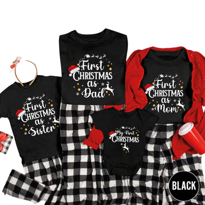 My First Christmas Custom 1st Christmas Matching T Shirt Family, Personalized First Christmas Family Shirts ET1006