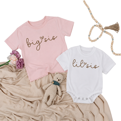 Big Sis Lil Sis Matching Sibling T Shirt, Sister Sibling Matching Shirts ET1190
