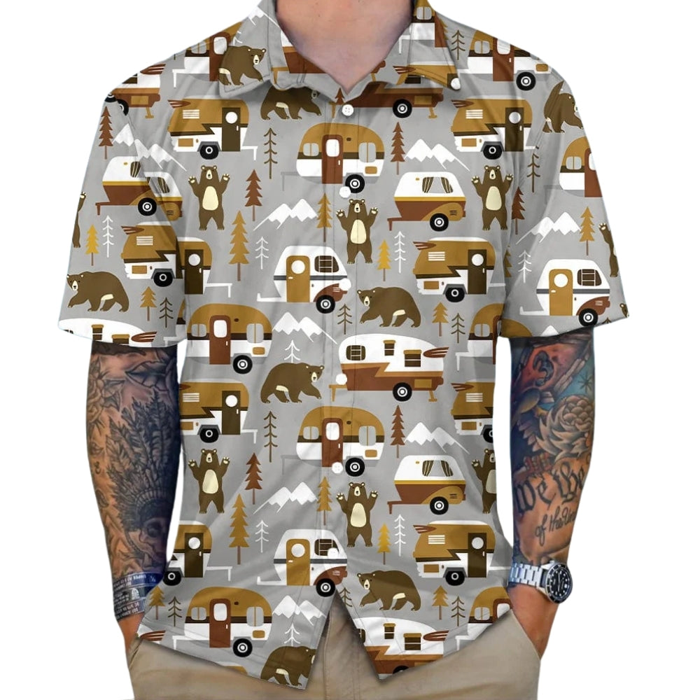 Campervan Pattern Hawaiian Shirt For Men Women, Camper Hawaiian Shirt HE0486