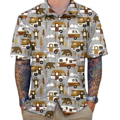 Campervan Pattern Hawaiian Shirt For Men Women, Camper Hawaiian Shirt HE0486