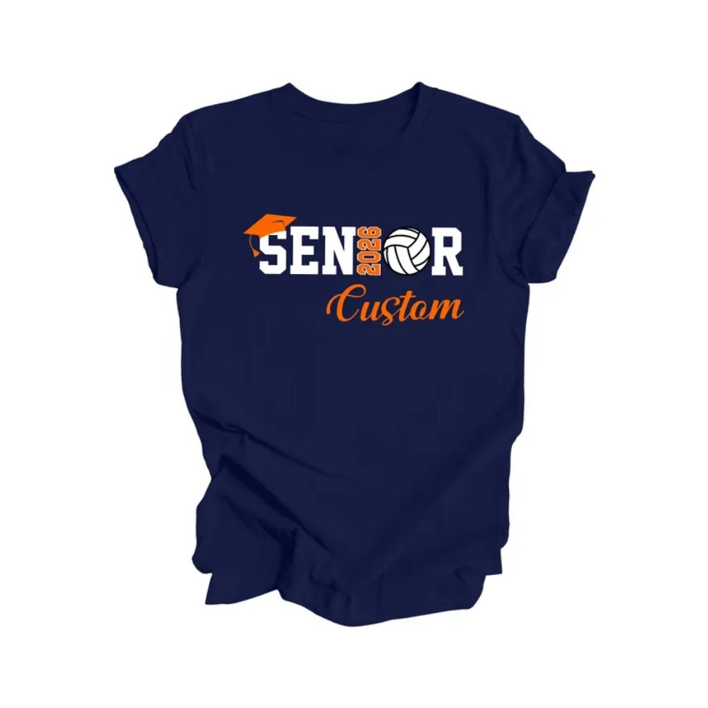 Senior Volleyball Custom Matching Family T Shirts, Personalized Volleyball Grad Night Shirts For Family ET0502