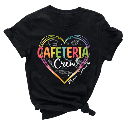 Custom Cafeteria Crew Heart Matching T Shirt, Personalized Cafeteria Lunch School Shirts ET1058