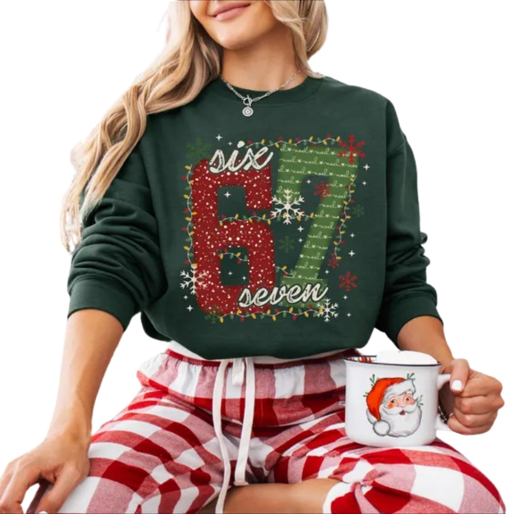 Christmas Six Seven 67 Sweatshirt, Funny Christmas Sweatshirt 2D0533