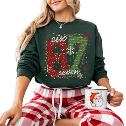 Christmas Six Seven 67 Sweatshirt, Funny Christmas Sweatshirt 2D0533