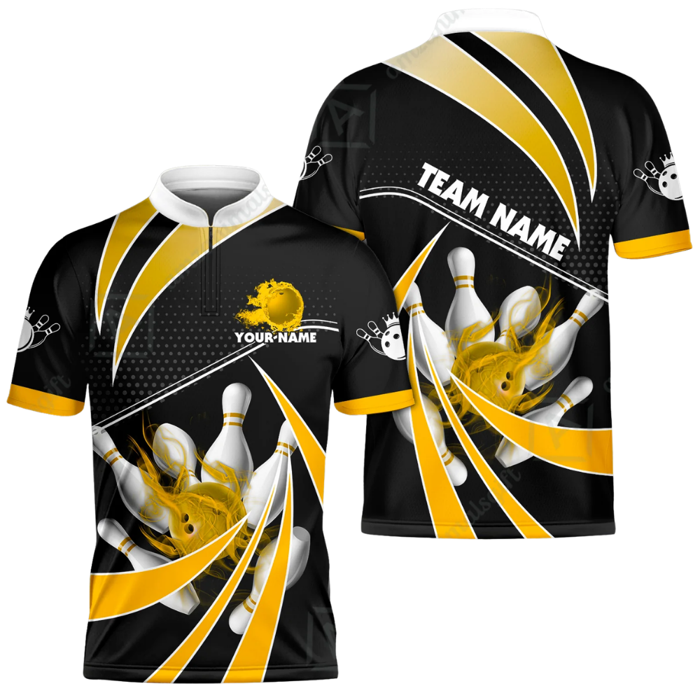 Custom Flame Purple And White Bowling Men Jersey, Custom Flame Bowling Team Shirts BE0190 (Bản sao)Custom Team Purple Black Bowling Jersey For Men, Custom Bowling Shirts BZ0609